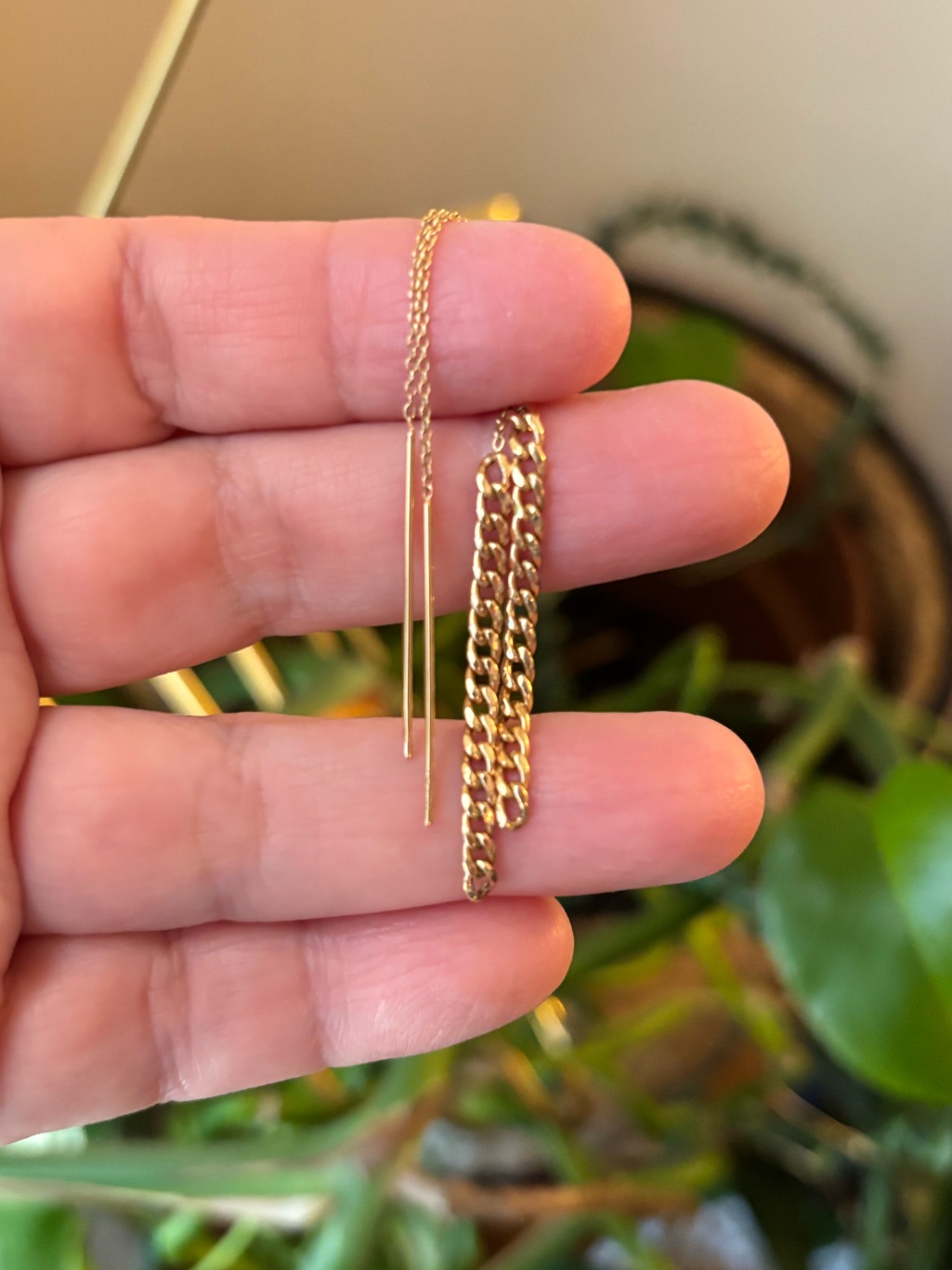 Zoe Chicco - 14k Gold Small Curb Chain Drop Threaders - Mint Condition — image 2 of 6